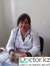На фотографии изображён ВОП (врач общей практики) Бекжанова Малике Смагуловна