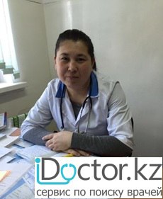 На фотографии изображён ВОП (врач общей практики) Садуакас Гулмира Кайраткызы