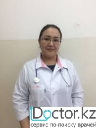 На фотографии изображён ВОП (врач общей практики) Акимтаева Айгуль Тапашовна