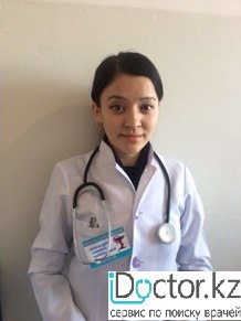 На фотографии изображён ВОП (врач общей практики) Мурзалиева Ботакоз Бактыбаевна